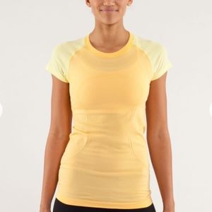 Lululemon Swiftly Tech Yellow Workout Shirt